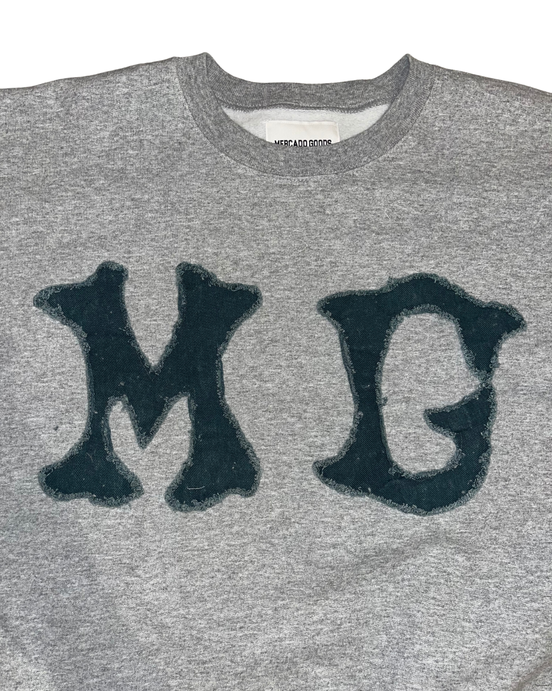 "MG" - Distressed Embroidery Crew Neck (Sample)